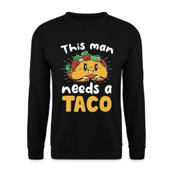 Dieser Mann braucht ein Taco - Unisex Pullover - Schwarz - Vorne - Alina (178cm) & Michal (187cm)