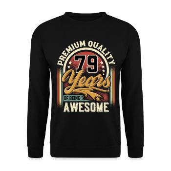 79. Geburtstag - Unisex Pullover - Schwarz - Vorne - Alina (178cm) & Michal (187cm)
