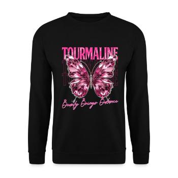 Birthstone Tourmaline October - Unisex Sweatshirt - black - Front - Alina (178cm) & Michal (187cm)