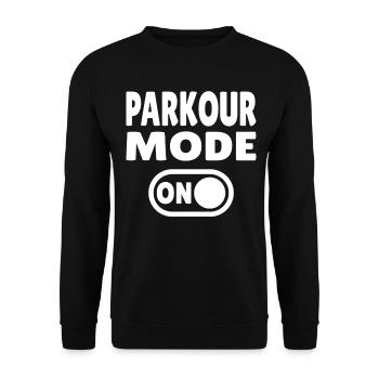 Parkour Mode ON - Unisex Pullover - Schwarz - Vorne - Alina (178cm) & Michal (187cm)