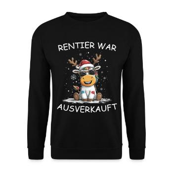 Reindeer was sold out - Unisex Sweatshirt - black - Front - Alina (178cm) & Michal (187cm)