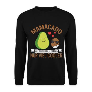 Future Mom MAMACADO MUCH COOLER Funny - Unisex Sweatshirt - black - Front - Alina (178cm) & Michal (187cm)