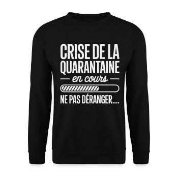 Ongoing Midlife Crisis - Unisex Sweatshirt - black - Front - Alina (178cm) & Michal (187cm)