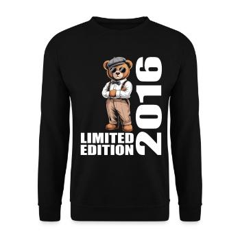 2016 Limited Edition Bär Geburtstag 2016 - Unisex Pullover - Schwarz - Vorne - Alina (178cm) & Michal (187cm)
