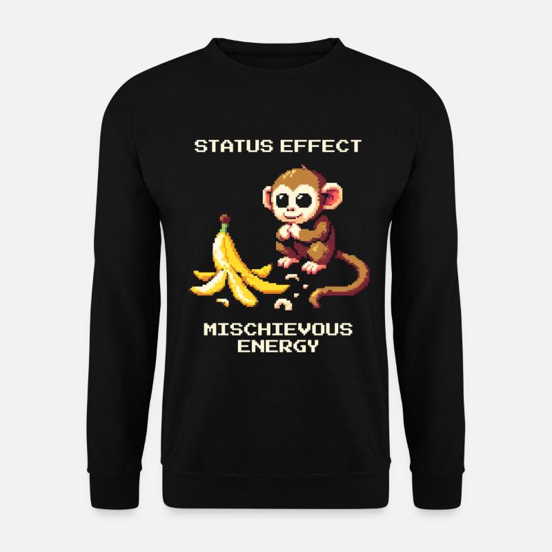 Status-Effekt: Schelmische Energie | Affenwitz - Unisex Pullover - Schwarz