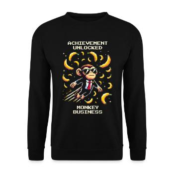 Freedom of Success: Monkey Business | Monkey Humor - Unisex Sweatshirt - black - Front - Alina (178cm) & Michal (187cm)
