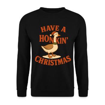 L’oie de Noël klaxonne Noël - Sweat-shirt Unisexe - noir - Devant - Alina (178cm) & Michal (187cm)