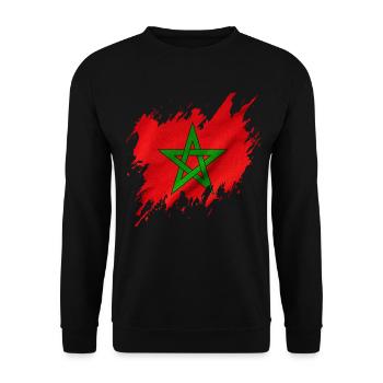 Drapeau du Maroc dans le style déchiré - Sweat-shirt Unisexe - noir - Devant - Alina (178cm) & Michal (187cm)