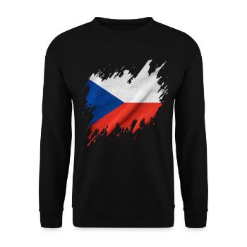 Drapeau de la Tchéquie dans le style déchiré - Sweat-shirt Unisexe - noir - Devant - Alina (178cm) & Michal (187cm)