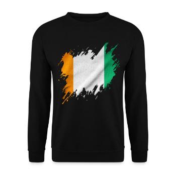 Ivory Coast flag in torn style - Unisex Sweatshirt - black - Front - Alina (178cm) & Michal (187cm)