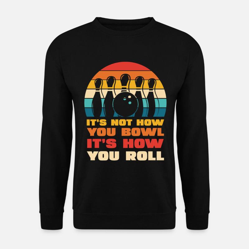 Retro Bowling Roll-Style - Unisex Pullover - Schwarz