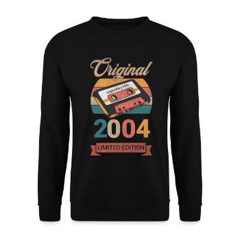 Original 2004 Limited Edition Geburtstag Geschenk - Unisex Pullover - Schwarz - Vorne - Alina (178cm) & Michal (187cm)