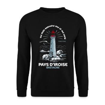 Pays d'Iroise Schönster Ort im Finistère der Welt - Unisex Pullover - Schwarz - Vorne - Alina (178cm) & Michal (187cm)