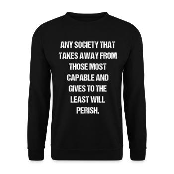 any society that takes away from those most cap - Unisex Sweatshirt - black - Front - Alina (178cm) & Michal (187cm)