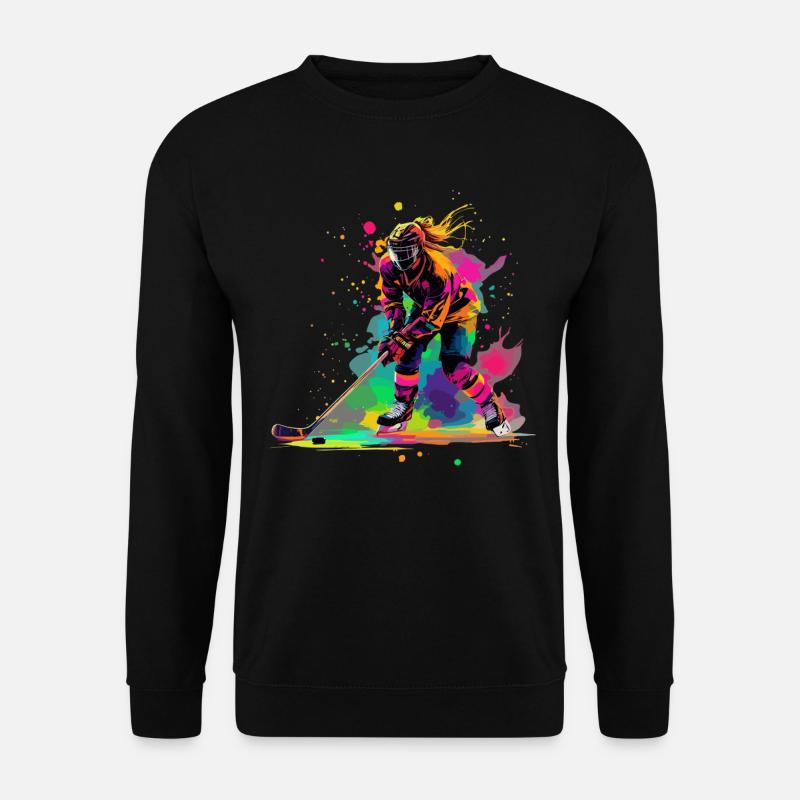 Eishockey Eishockeyspieler Frau - Unisex Pullover - Schwarz