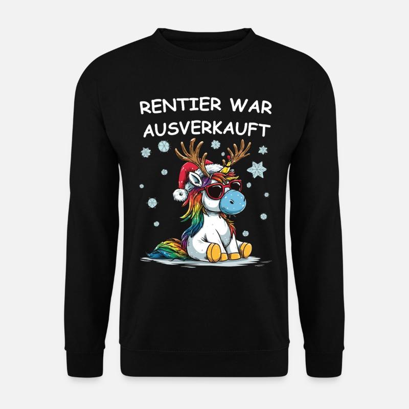 Rentier war ausverkauft – Lustiges Einhorn - Unisex Pullover - Schwarz