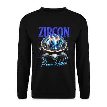 Birthstone Zircon December - Unisex Sweatshirt - black - Front - Alina (178cm) & Michal (187cm)
