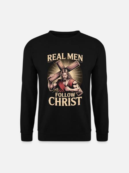 Christliches Männer T-Shirt – Stärke durch Glauben - Unisex Pullover - Schwarz