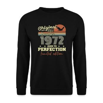 Anniversaire 53 ans | Originale Décembre 1972 - Sweat-shirt Unisexe - noir - Devant - Alina (178cm) & Michal (187cm)
