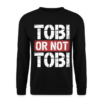 Tobi or not Tobi - Unisex Sweatshirt - black - Front - Alina (178cm) & Michal (187cm)