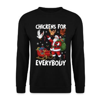 Chickens for Everybody - Unisex Sweatshirt - black - Front - Alina (178cm) & Michal (187cm)