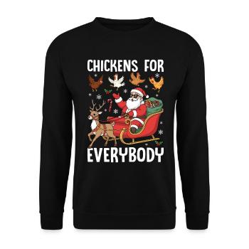 Chickens for Everybody - Unisex Sweatshirt - black - Front - Alina (178cm) & Michal (187cm)