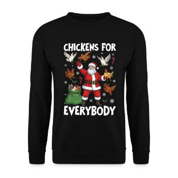Chickens for Everybody - Unisex Sweatshirt - black - Front - Alina (178cm) & Michal (187cm)