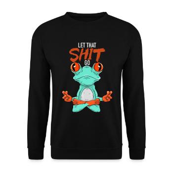 Méditation Yoga Grenouille - Sweat-shirt Unisexe - noir - Devant - Alina (178cm) & Michal (187cm)