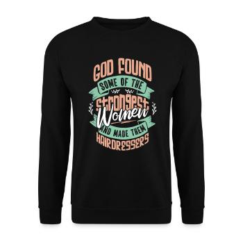 Frisörin Motivation Geschenk - Unisex Pullover - Schwarz - Vorne - Alina (178cm) & Michal (187cm)