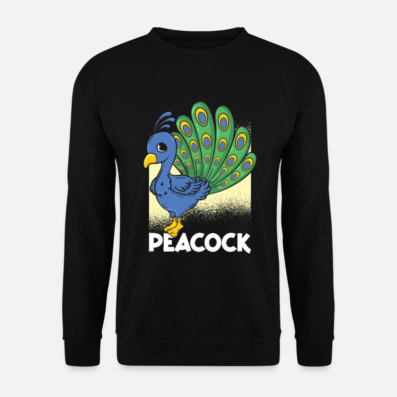 Pfau Cartoon - Unisex Pullover - Schwarz