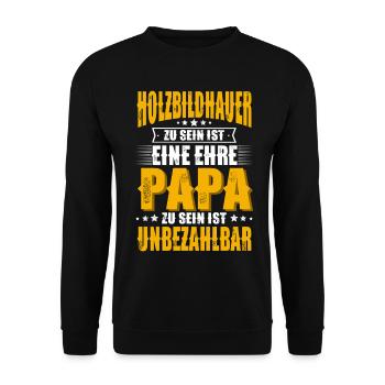 Wood Sculptor Dad - Unisex Sweatshirt - black - Front - Alina (178cm) & Michal (187cm)