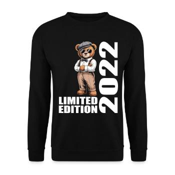 2022 Limited Edition Bär Geburtstag 2022 - Unisex Pullover - Schwarz - Vorne - Alina (178cm) & Michal (187cm)