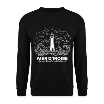 Mer d'Iroise Schönster Ort der Welt Finistère - Unisex Pullover - Schwarz - Vorne - Alina (178cm) & Michal (187cm)