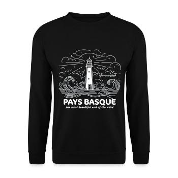 Basque Country Pride Bayonne Biarritz Beaches Ocean - Unisex Sweatshirt - black - Front - Alina (178cm) & Michal (187cm)