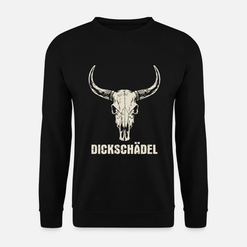 Stierkopf Schädel mit Hörnern - Dickschädel - Unisex Pullover - Schwarz
