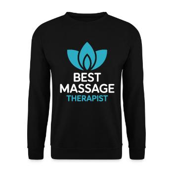 Bester Massagetherapeut Lotus Motiv - Unisex Pullover - Schwarz - Vorne - Alina (178cm) & Michal (187cm)