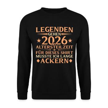 Partial retirement 2026 - Lange Ackern early retirement - Unisex Sweatshirt - black - Front - Alina (178cm) & Michal (187cm)