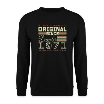 Die Legenden wurden im Dezember 1971 geboren - Unisex Pullover - Schwarz - Vorne - Alina (178cm) & Michal (187cm)