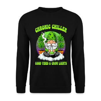 Cannabis Wichtel - Bong Gnom 420  - Unisex Pullover - Schwarz - Vorne - Alina (178cm) & Michal (187cm)