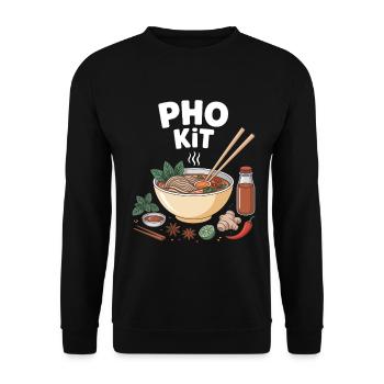 Pho Kit Bol de nouilles Foodie Asiatique - Sweat-shirt Unisexe - noir - Devant - Alina (178cm) & Michal (187cm)