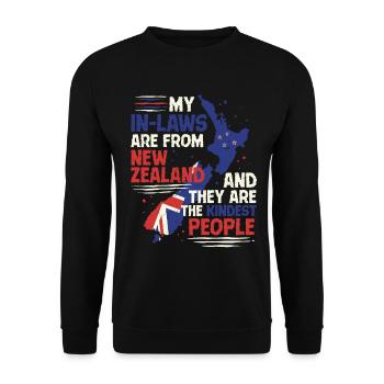 Neuseeland Verwandte Schwiegermutter - Unisex Pullover - Schwarz - Vorne - Alina (178cm) & Michal (187cm)