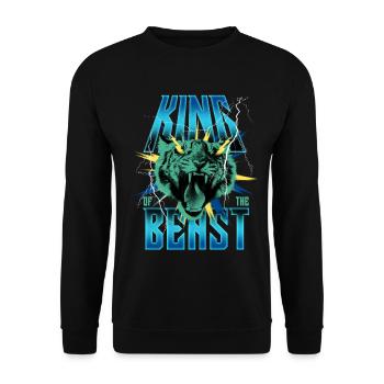 König der Bestien Blitz - Unisex Pullover - Schwarz - Vorne - Alina (178cm) & Michal (187cm)