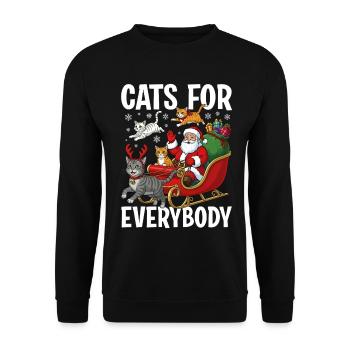 Cats For Everybody - Unisex Pullover - Schwarz - Vorne - Alina (178cm) & Michal (187cm)