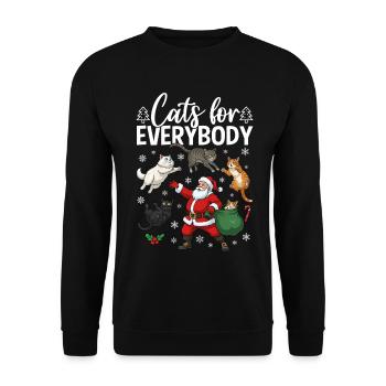 Cats For Everybody - Unisex Pullover - Schwarz - Vorne - Alina (178cm) & Michal (187cm)
