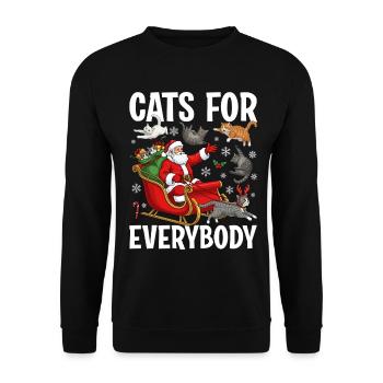 Cats For Everybody - Unisex Pullover - Schwarz - Vorne - Alina (178cm) & Michal (187cm)