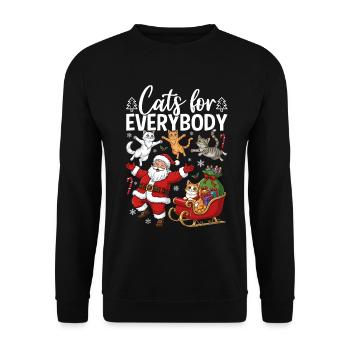 Cats For Everybody - Unisex Pullover - Schwarz - Vorne - Alina (178cm) & Michal (187cm)
