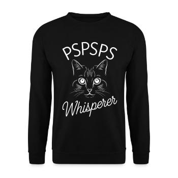 Cat Whisperer PSPSPS - Unisex Sweatshirt - black - Front - Alina (178cm) & Michal (187cm)