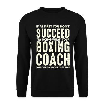 Entraîneur de boxe disant typographie imprimer - Sweat-shirt Unisexe - noir - Devant - Alina (178cm) & Michal (187cm)