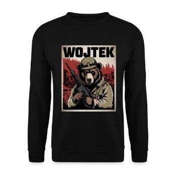 Wojtek L’ours héros de guerre - Sweat-shirt Unisexe - noir - Devant - Alina (178cm) & Michal (187cm)