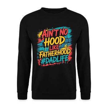 Il n’y a pas de capuche comme la paternité – Chemise de papa - Sweat-shirt Unisexe - noir - Devant - Alina (178cm) & Michal (187cm)